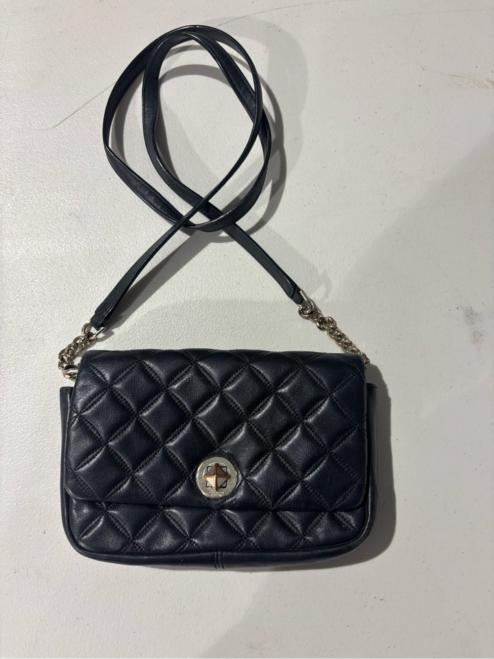 kate spade Black Quilted Crossbody Bag with Gold Hardware - Picture 1 of 2